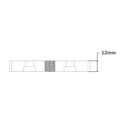 32-4590M12-1 MODULAR SOLUTIONS FOOT & CASTER CONNECTING PLATE<br>45MM X 90MM, M12 HOLE W/HARDWARE